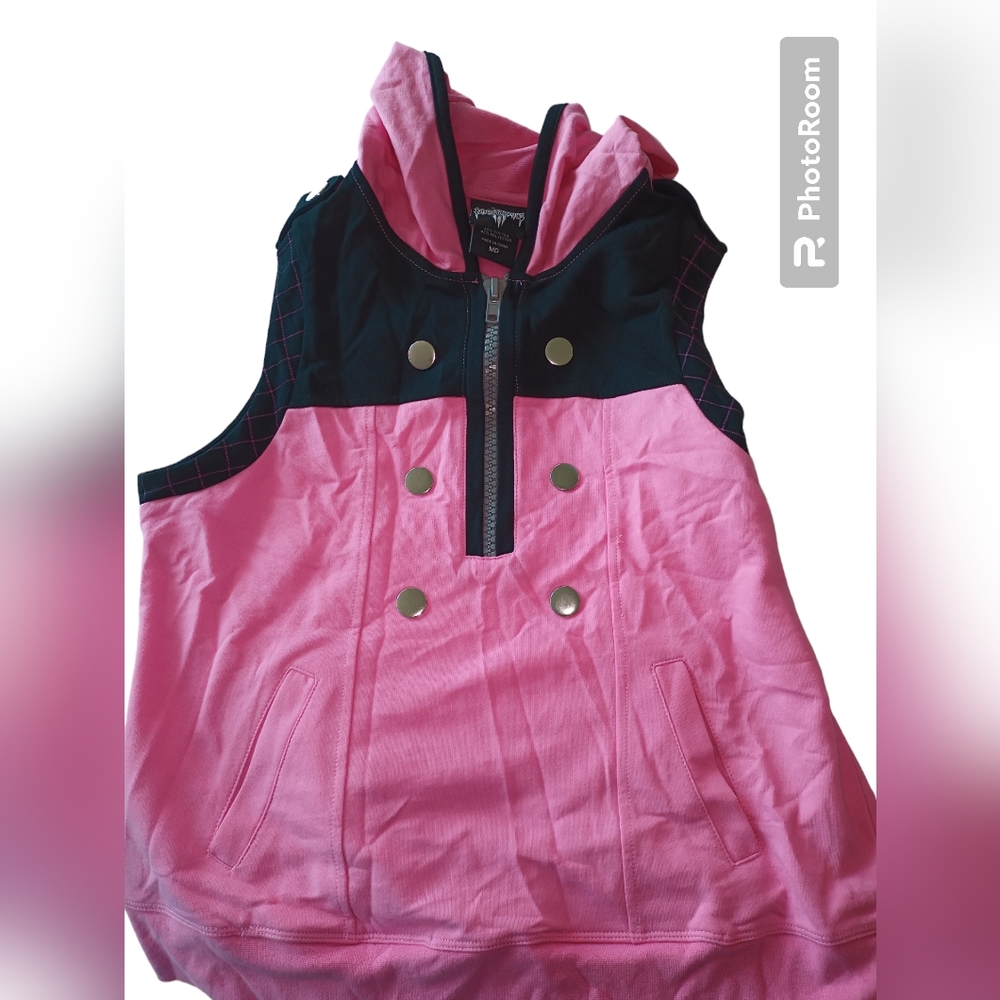 Kingdom of hearts sleeveless hoodie kawaii pink videogame y2k disney